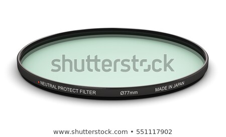 Stockfoto: Photographic Camera Equipment Lens Filter On White Background