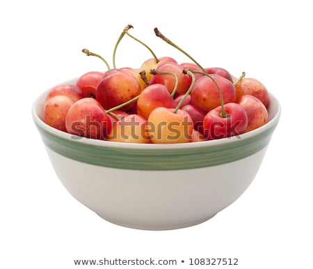 Zdjęcia stock: Bowl Of Rainier Cherries Macro Closeup