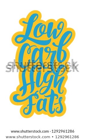 ストックフォト: Low Carb High Fat Hand Drawn Lettering Keto Poster With Healthy Food Ketogenic Diet Concept Salm