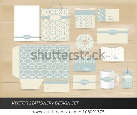 Vector Folder Design On Vintage Floral Background Stok fotoğraf © natashasha