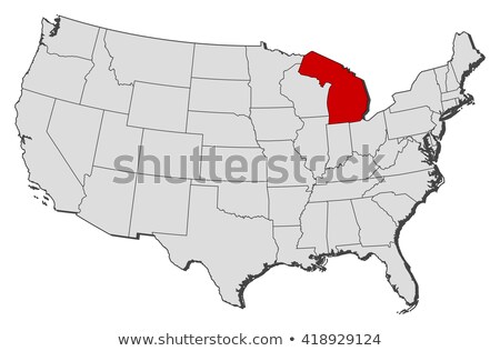 Map Of The United States Michigan Highlighted Stok fotoğraf © Schwabenblitz