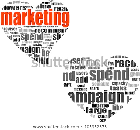Marketing Word Collage Set In Heart Shape Stockfoto © fotoscool