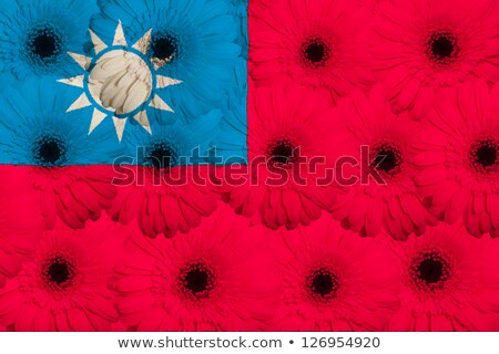 Stylized National Flag Of Taiwan With Gerbera Flowers [[stock_photo]] © vepar5