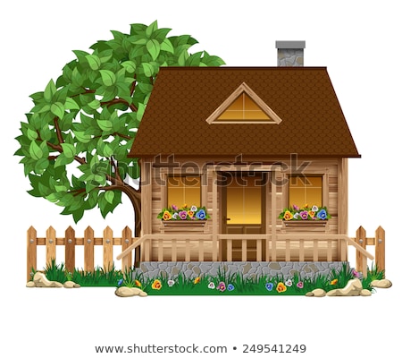 Stock photo: Wooden Fence With Small Wooden House In Countryside