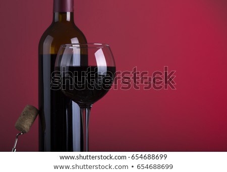 Foto stock: White And Rose Wine Bottle And Ripe Grape
