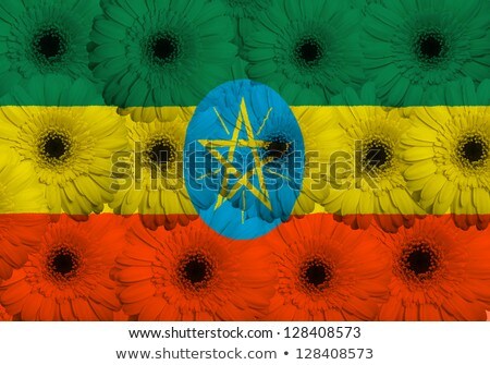 Stylized National Flag Of Ethiopia With Gerbera Flowers [[stock_photo]] © vepar5