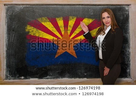 Teacher Showing Flag Ofarizona On Blackboard For Presentation Ma [[stock_photo]] © vepar5