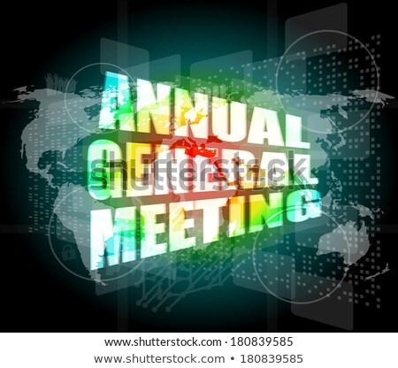 Annual General Meeting Word On Digital Touch Screen Stockfoto © fotoscool