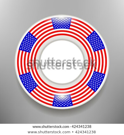 Ceramic Plate With American Flag Print Isolated Stock fotó © valeo5