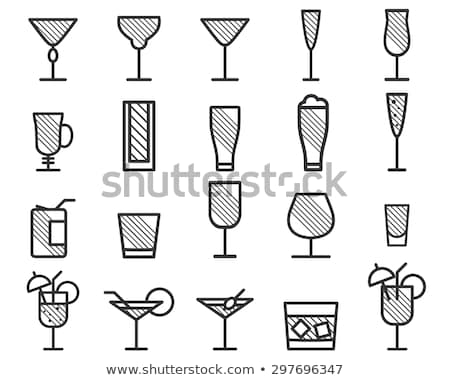 Stok fotoğraf: Outline Cocktail Icon Isolated On White Background