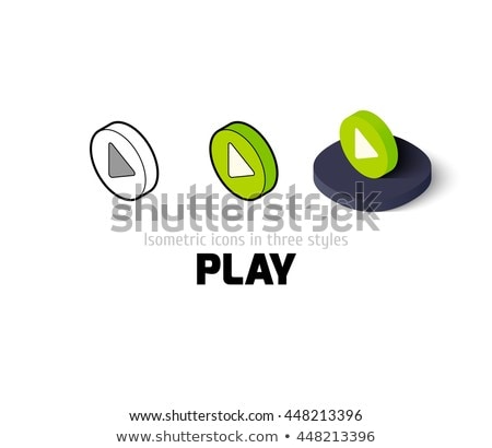 Rounded Play Button Icon Isometric 3d Style ストックフォト © sidmay