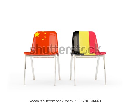 [[stock_photo]]: Two Chairs With Flags Of China And Belgium