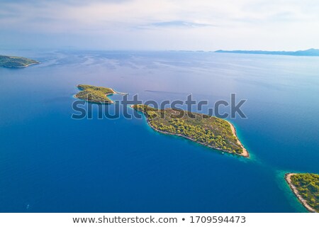 Foto d'archivio: Aerial View Of Small Island Archipelago Island Korcula