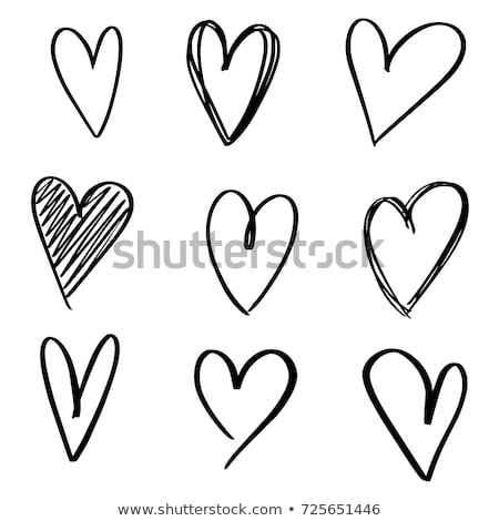 Stock photo: Black Hand With Love Icon With Highlight