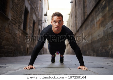Stok fotoğraf: Sportsman On Outdoor Fitness Urban Workout