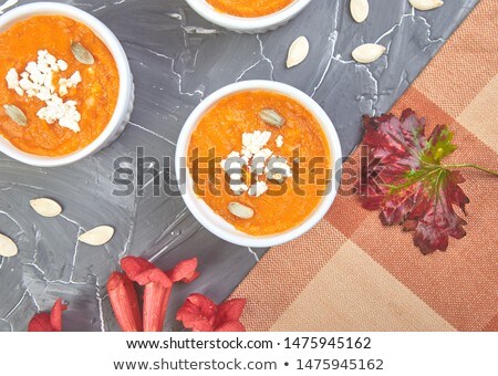 [[stock_photo]]: Cream Of Pumpkin Soup Or Souffle Thanksgiving Day