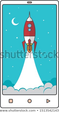Stock fotó: Fast Boost Mobile Phone Space Rocket Shuttle Theme Vector