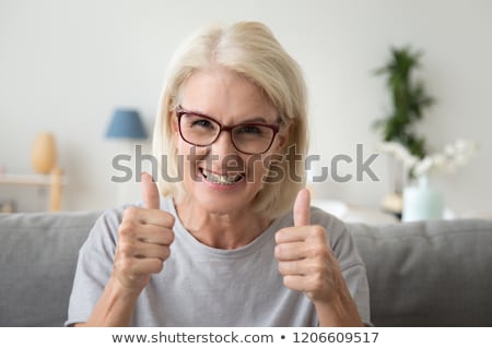 Stockfoto: Portrait Of Senior Woman Showing Thumbs Up