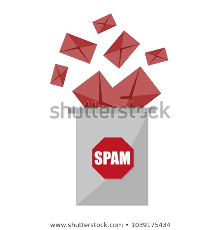 ストックフォト: No Spam Stop Spam Graphic Design - Creative Concept Envelopes And Spam Basket