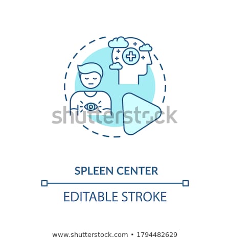 Foto stock: Spleen Center Turquoise Concept Icon