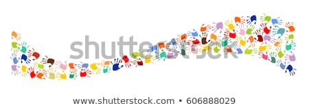 Foto stock: Colored Hand Print