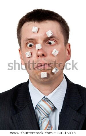 Foto stock: Word Stupid Vylodennoe Buttons On The Face