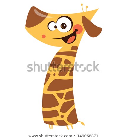 Stok fotoğraf: Number 7 Funny Cartoon Giraffe