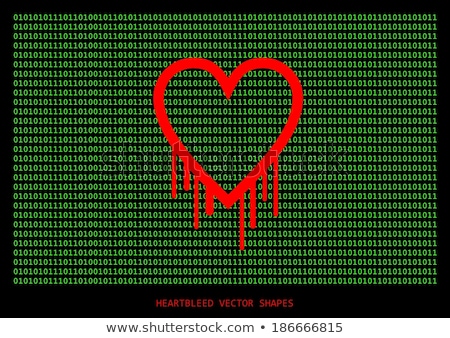 Сток-фото: Heartbleed Openssl Bug Vector Shape Bleeding Heart With Wall Of Text In Background