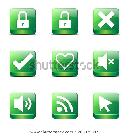 Stock fotó: Seo Internet Sign Square Vector Green Icon Design Set 4