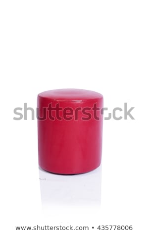 Zdjęcia stock: Red Pouf Chair Furniture Isolated On The White Background