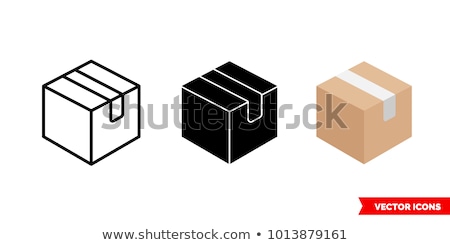 Stock fotó: Flat Icons Of Cardboard Boxes Vector Illustration