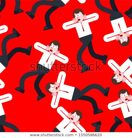 Сток-фото: Shock Seamless Pattern Panic People Background Mental Jolt And