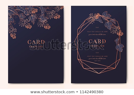 Stock fotó: Gold Palm Leaves Save The Date Card Template