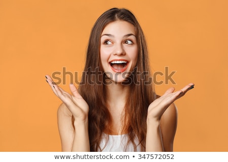 Stock photo: Portrait Of An Excited Young Girl With Bright Makeup