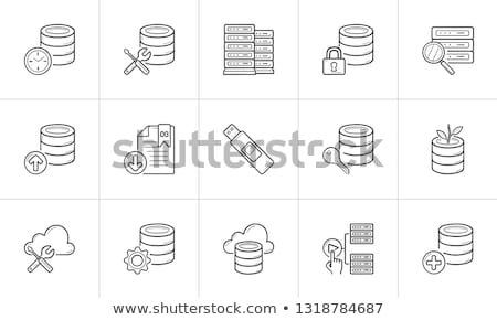 Stockfoto: Pendrive Hand Drawn Outline Doodle Icon