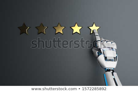 Stockfoto: Humanoid Robot Golden Stars Rating