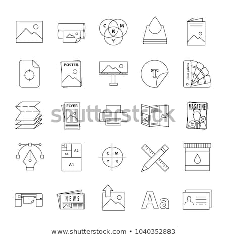 Stok fotoğraf: Polygraphy Flat Icons Set