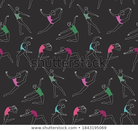 Foto stock: Woman Stretching Gymnastic Sport Pattern