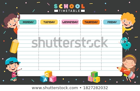 School Timetable Template For Students Or Pupils Vector Illustration Stock foto © yusufdemirci