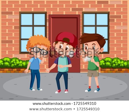 [[stock_photo]]: Domestic Violence Scene With People Smoking On The Street
