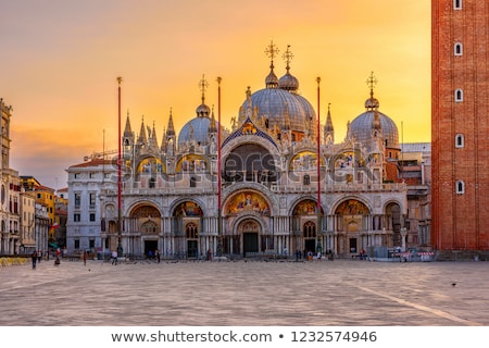 Foto stock: Saint Marks Basilica Viewed From Piazza San Marco In Venice