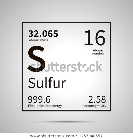 Сток-фото: Sulfur Chemical Element With First Ionization Energy Atomic Mass And Electronegativity Values Simp