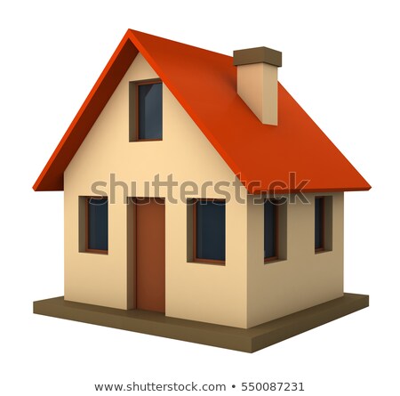 Cartoon House Isolated Over White Stock fotó © oorka