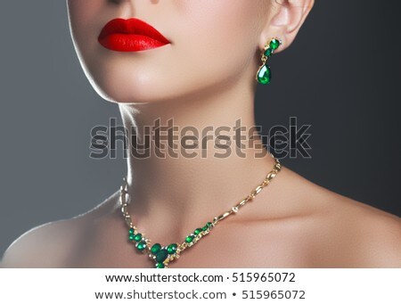 ストックフォト: Beautiful Woman Lips With Diamonds