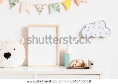 Stock fotó: Wooden Picture Frame With Lamps