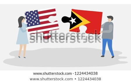 Stock fotó: Usa And Timor Leste Flags In Puzzle