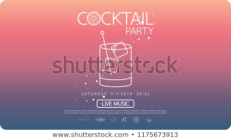 Stockfoto: Fresh Cocktail Template Colorful Vector Poster