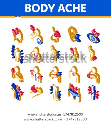 Body Ache Isometric Elements Icons Set Vector Foto stock © pikepicture