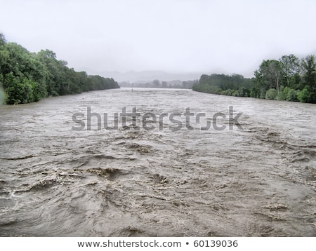 ストックフォト: River Po Flood In Turin Piedmont Italy