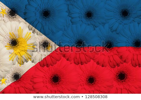 Stylized National Flag Of Philippines With Gerbera Flowers [[stock_photo]] © vepar5